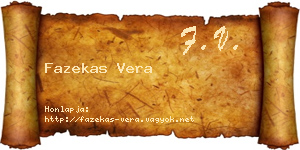 Fazekas Vera névjegykártya