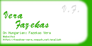 vera fazekas business card